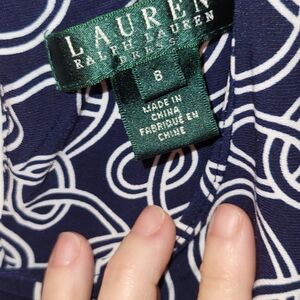 Lauren Ralph Lauren Navy and White Dress